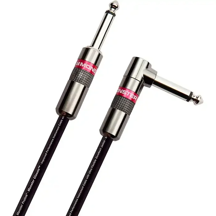 Monster Cable Prolink Classic Pro Audio Instrument Cable, Right Angle to Straight 12 ft. Black Guitar Center