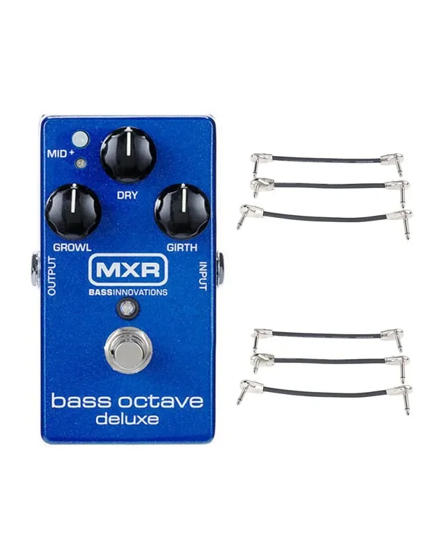 MXR M288 Bass Octave Deluxe Pedal + 2x Gator Patch Cable 3 Pack