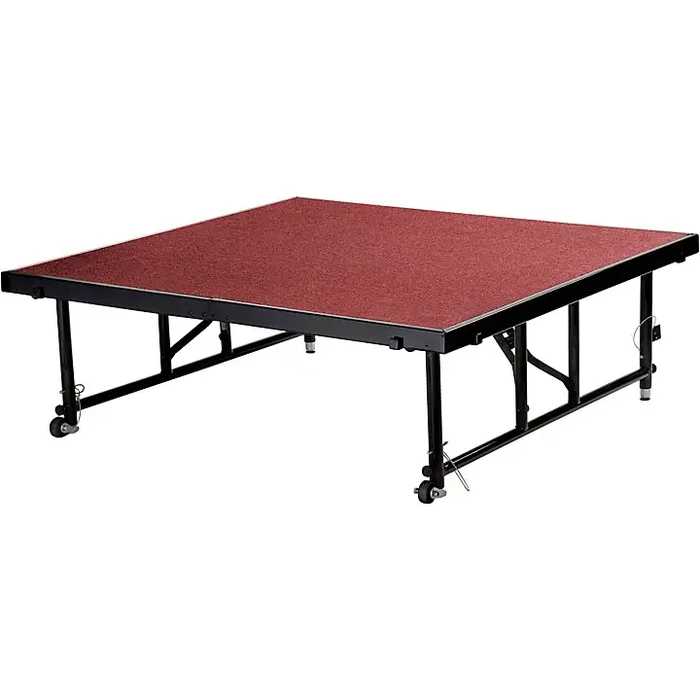 National Public Seating 24″-32″ Height Adjustable 4‘ x 4‘ TransFix Stage Platform Red Carpet Guitar Center