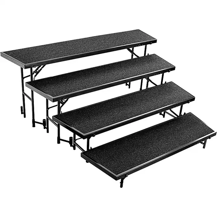 National Public Seating 4 Level Tapered Standing Choral Riser Black Carpet Guitar Center