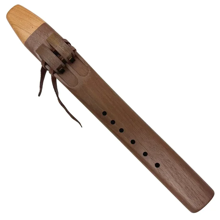 Native American Drone Flute in A minor by Nash Tavewa, Peruvian Black Walnut with Cherry Mouthpiece