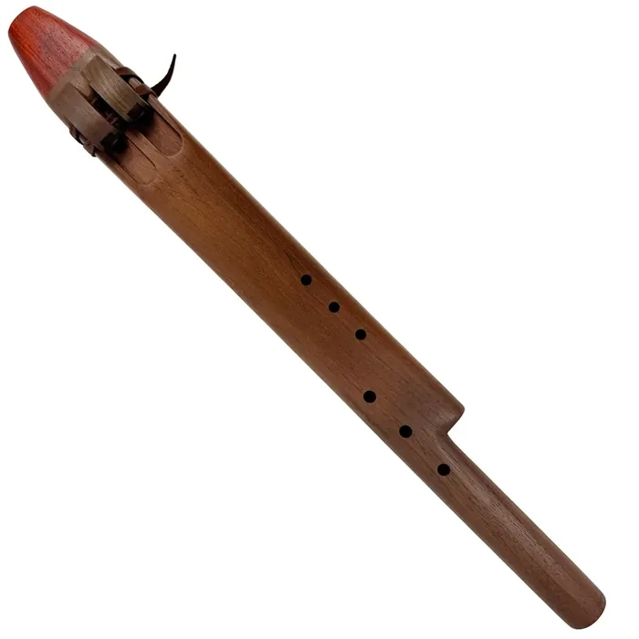 Native American Harmony Double Flute in D minor and A minor by Nash Tavewa, Peruvian Black Walnut with Padauk Mouthpiece