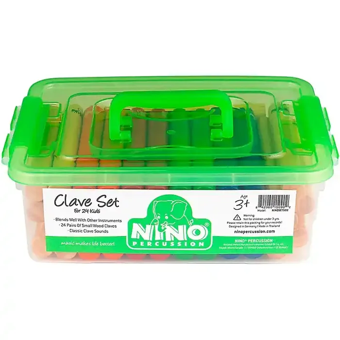 Nino 24-Pair Multicolored Clave Set With Plastic Storage Container Guitar Center
