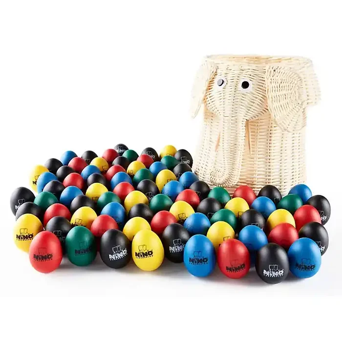 Nino 80-Piece Egg Shaker Assortment with Elephant Basket Guitar Center
