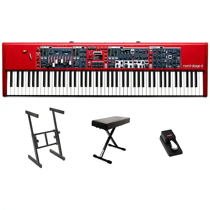 Nord Stage 4 88-Key Keyboard Essentials Bundle With Nord Single Pedal 2 & Proline PL700Z Keyboard Stand Guitar Center