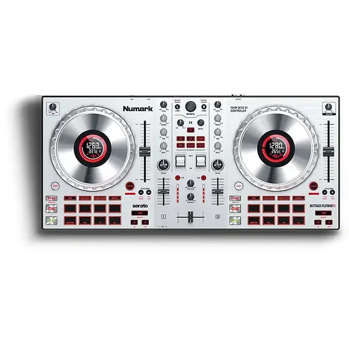 Numark Mixtrack Platinum FX Silver DJ Controller With In-Wheel Display Guitar Center
