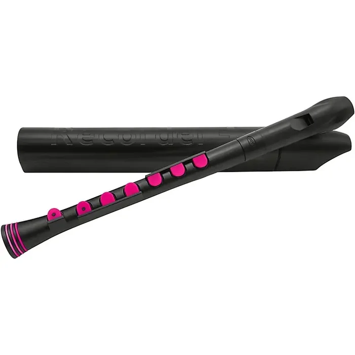 Nuvo Recorder+ Baroque Fingering With Hard Case Black/Pink Guitar Center