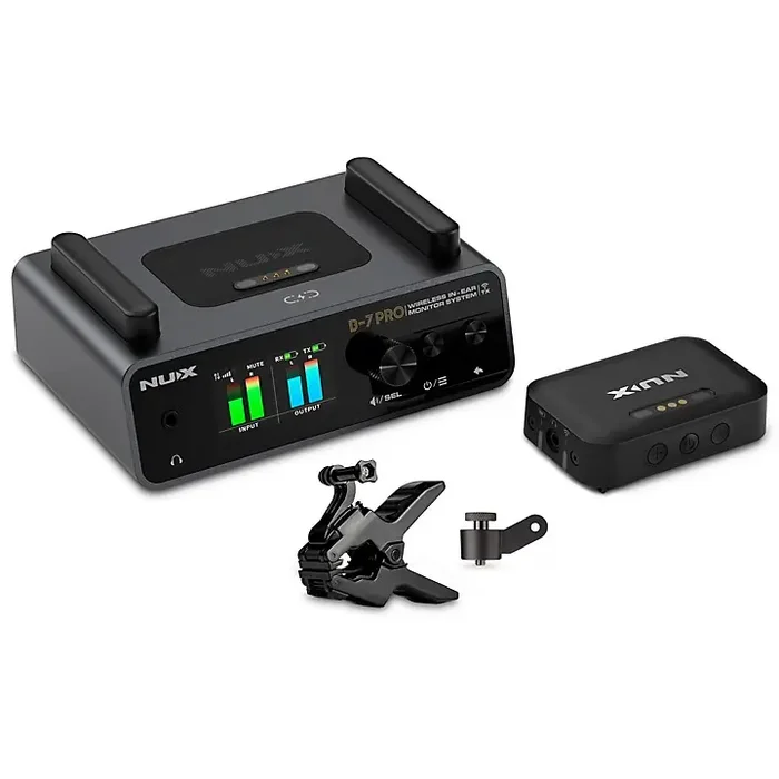 NUX B-7 Pro Professional 2.4GHz In Ear Monitoring Wireless System W/Clamp Black Guitar Center