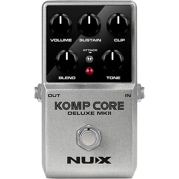 NUX Komp Core Deluxe MKII Compressor Effects Pedal Silver Guitar Center