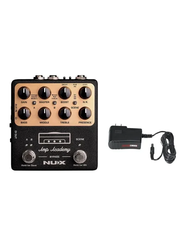 NUX NGS-6 Stomp-Box Amp Modeler + Gator 9V Power Supply Combo