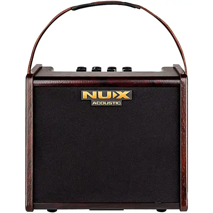 NUX Stageman AC 25 25W 2 Channel Modeling Rechargable Acoustic Amp with Bluetooth Brown Guitar Center