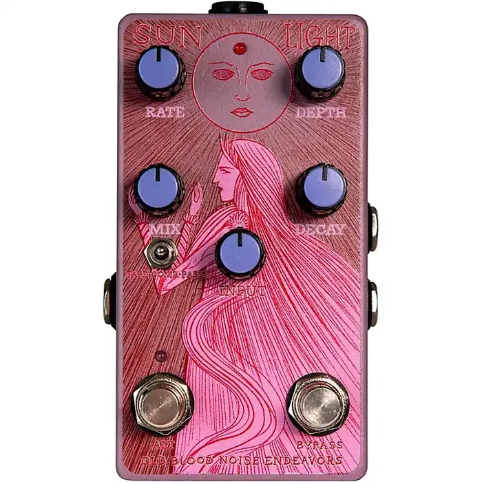 Old Blood Noise Endeavors Sunlight Dynamic Reverb Effects Pedal Purple and Pink Guitar Center