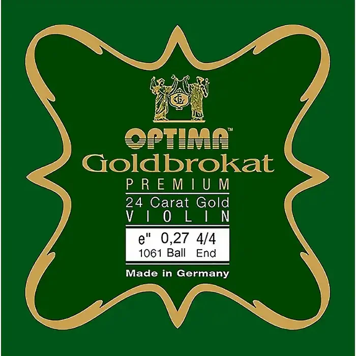 Optima Goldbrokat Premium 24K Gold Plated Steel Violin E String 4/4 Size, Medium Steel, 27 guage ball end Guitar Center