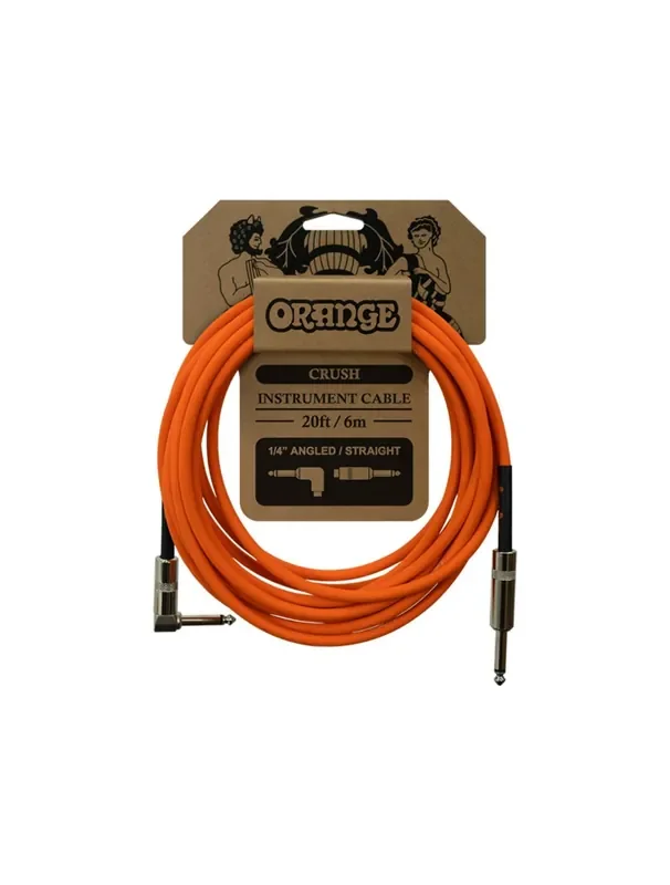 Orange Amplifiers Crush 20ft Instrument Cable Angled to Straight – Orange