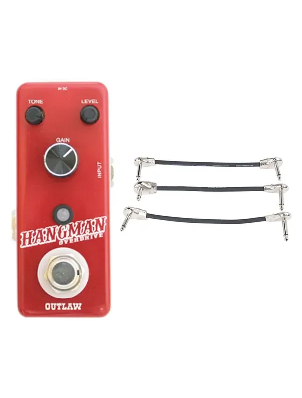Outlaw Effects Hangman Overdrive Pedal + Gator Patch Cable 3 Pack
