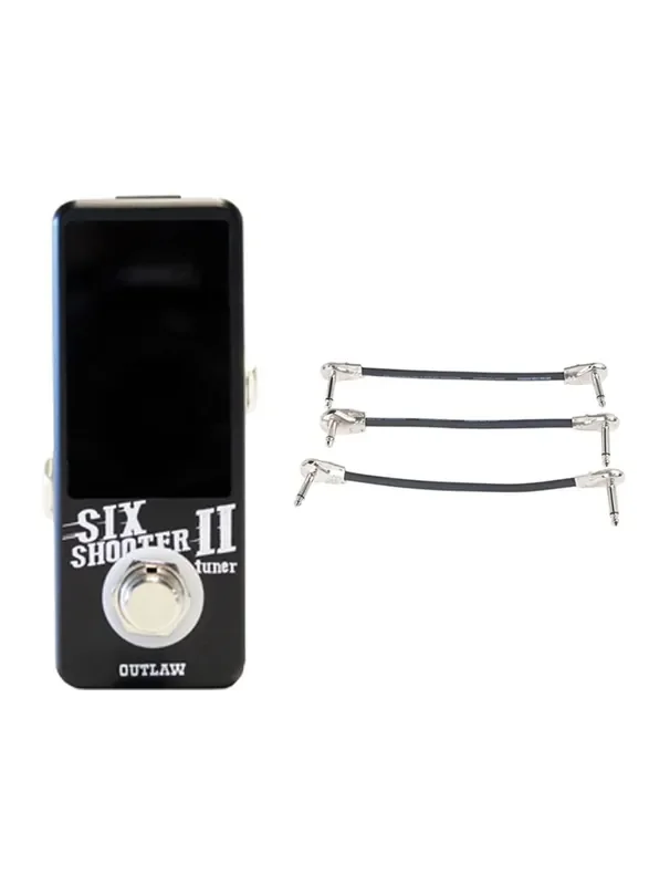 Outlaw Effects Six Shooter II Tuner Pedal + Gator Patch Cable 3 Pack