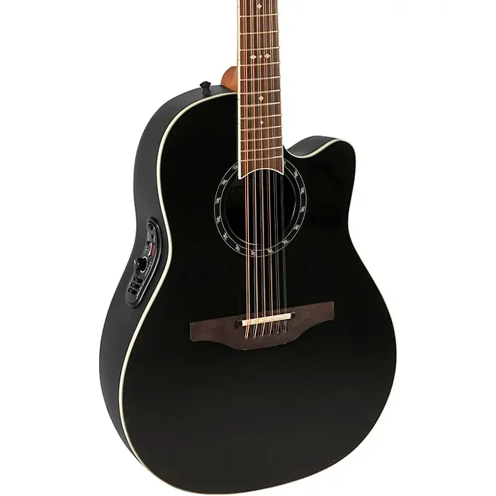 Ovation 2751AX-5-G Pro Series Standard Balladeer Deep Contour 12-String Acoustic-Electric Guitar Black Guitar Center