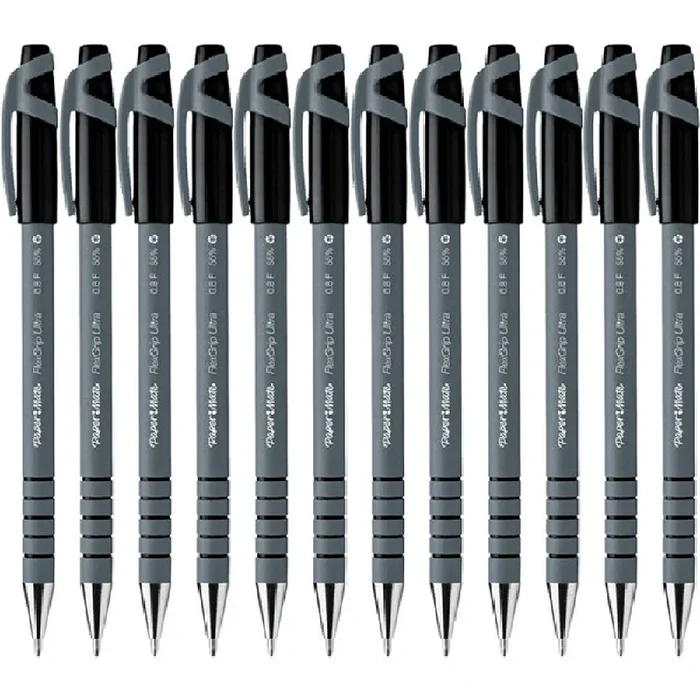 Papermate Flexgrip Ultra Ballpoint Pen Fine (Black) [Box 12]