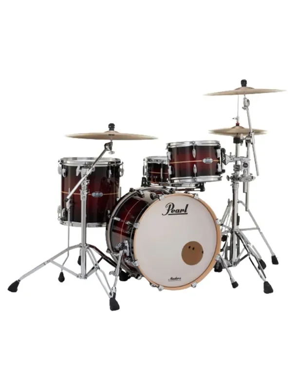 Pearl Masters Maple Complete 3-pc. Shell Pack – Natural Banded Redburst