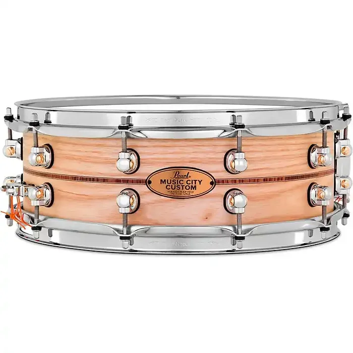 Pearl Music City Custom Solid Shell Snare Ash with Boxwood-Rose Inlay 14 x 5 in. Guitar Center