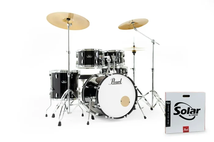 Pearl Roadshow 20″ Drum Kit in Jet Black (Extra Crash)