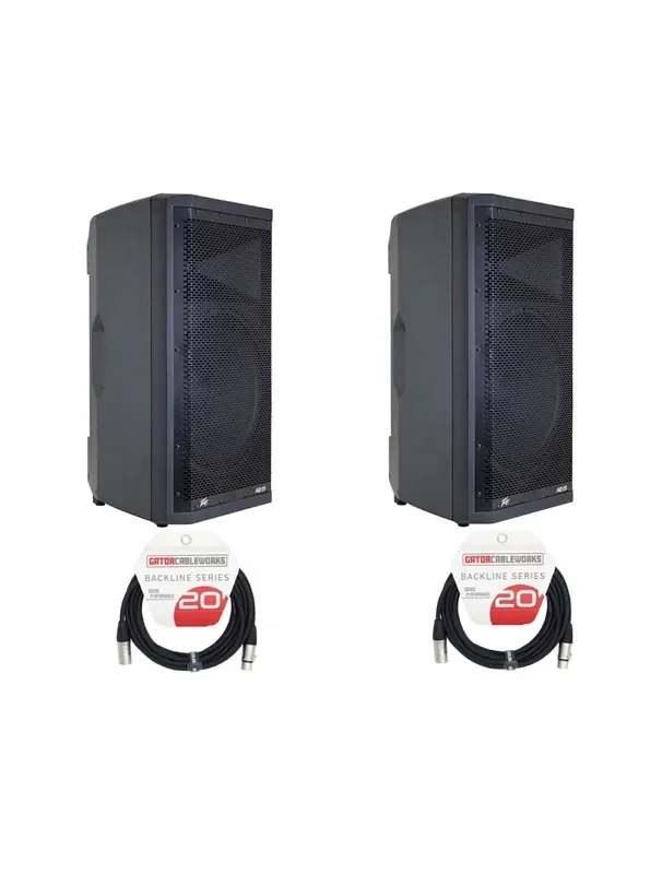 Peavey Aquarius AQ 15 15″ Powered Speaker Pair + Cables