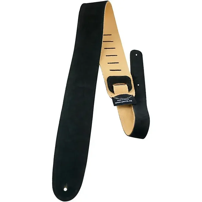 Perri‘s 2-1/2″ Suede Leather Guitar Strap Black Guitar Center