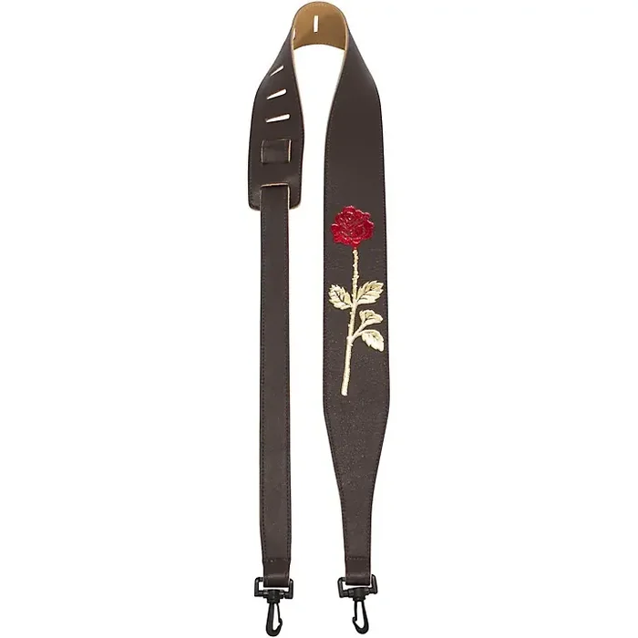 Perri‘s Garment Leather Banjo Strap With Embossed Rose Brown 2.5 in. Guitar Center