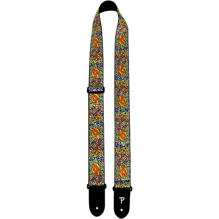Perri‘s Jacquard Guitar Strap Yellow and Green Flower 2 in. Guitar Center