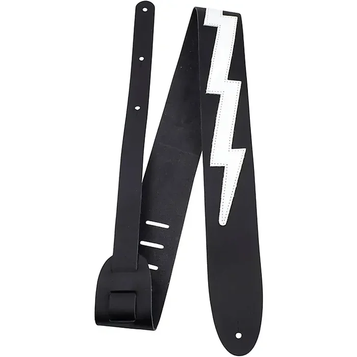 Perri‘s Lightning Bolt Leather Guitar Strap Black 2.5 in. Guitar Center