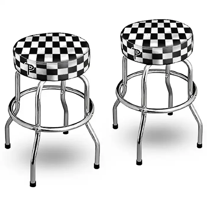 Perri‘s Perri‘s 24″ Black and White Checkered Bar Stool 2-Pack Guitar Center