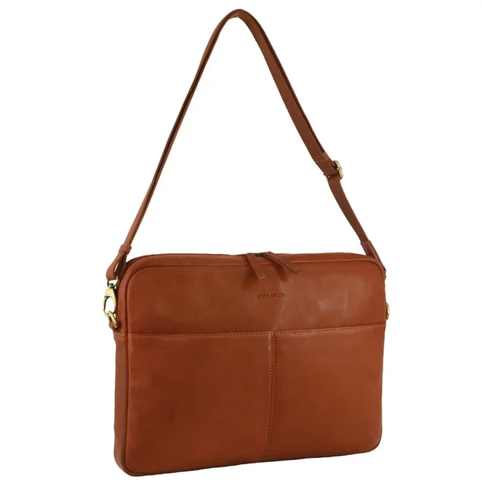 Pierre Cardin Leather 13″ Laptop Bag (Cognac)