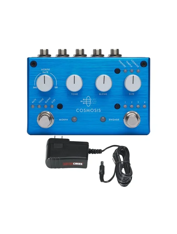 Pigtronix Cosmosis Stereo Morphing Reverb Pedal + Gator 9V Power Supply Combo