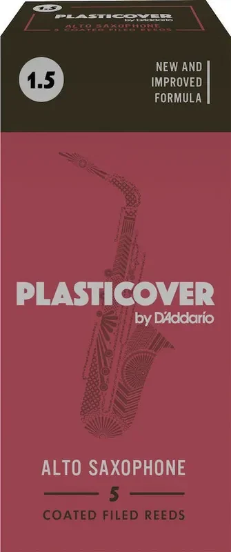 Plasticover by D‘Addario Alto Sax Reeds, Strength 1.5, 5-pack