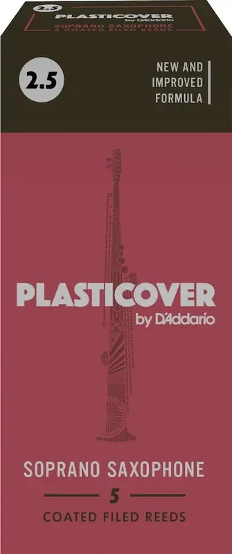 Plasticover by D‘Addario Soprano Sax Reeds, Strength 2.5, 5-pack