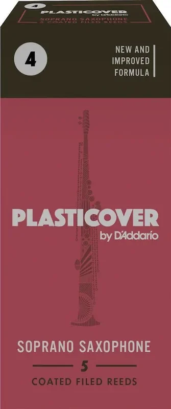 Plasticover by D‘Addario Soprano Sax Reeds, Strength 4, 5-pack