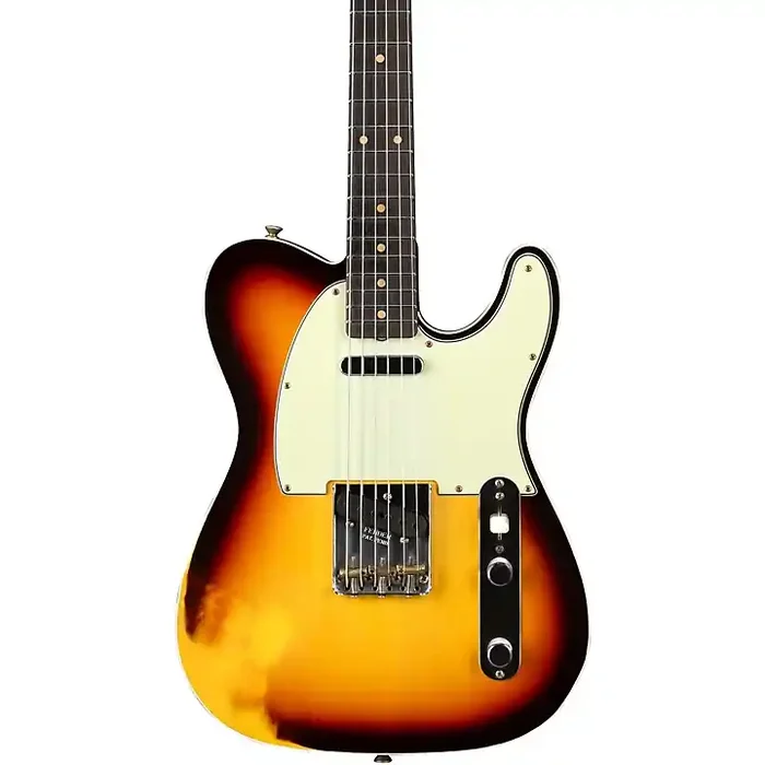 Platinum Fender Custom Shop 1960 Telecaster Custom Heavy Relic Electric Guitar Super Faded Aged Chocolate 3-Color Sunburst Guitar Center