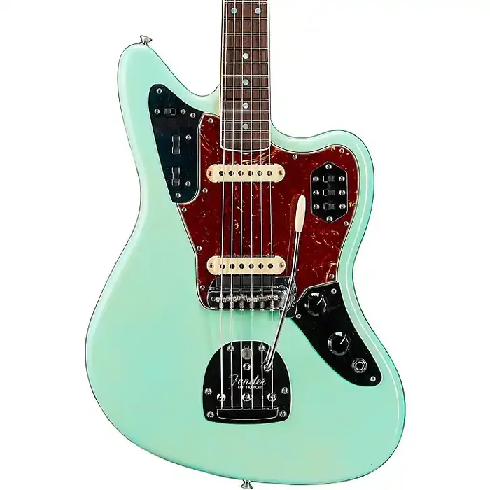 Platinum Fender Custom Shop ‘66 Jaguar Deluxe Closet Classic Electric Guitar Aged Surf Green Guitar Center