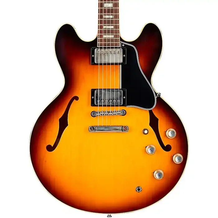 Platinum Gibson Custom 1964 ES-335 Reissue VOS Semi-Hollow Electric Guitar Vintage Burst Guitar Center
