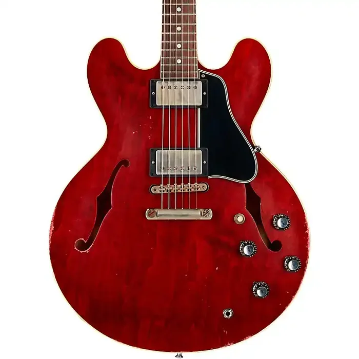 Platinum Gibson Custom Murphy Lab 1961 ES-335 Reissue Heavy Aged Semi-Hollow Electric Guitar Cherry Guitar Center