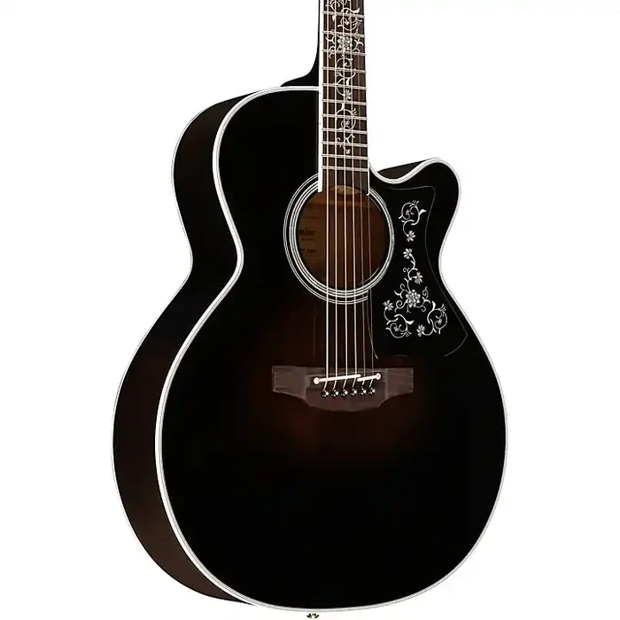 Platinum Takamine EF450C NEX Thermal Top Acoustic-Electric Guitar Transparent Black Burst Guitar Center