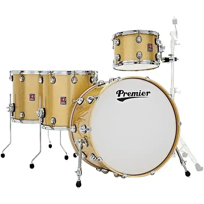 Premier Genista Heritage Birch 4-Piece Shell Pack with 24 in. Bass Drum Gold Sparkle Guitar Center