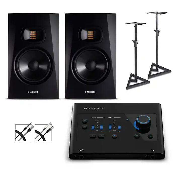 PreSonus Quantum ES2 Audio Interface with Adam Audio T Series Studio Monitor Pair (Cables & Stands Included) T7 Guitar Center