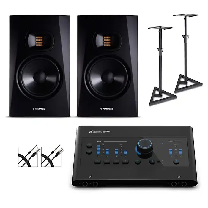 PreSonus Quantum ES4 Audio Interface with Adam Audio T Series Studio Monitor Pair (Cables & Stands Included) T7 Guitar Center
