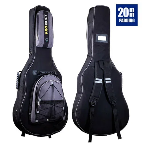 Pro-Lok Electric Bass Guitar Gig Bag with Detachable Black and Grey Ba
