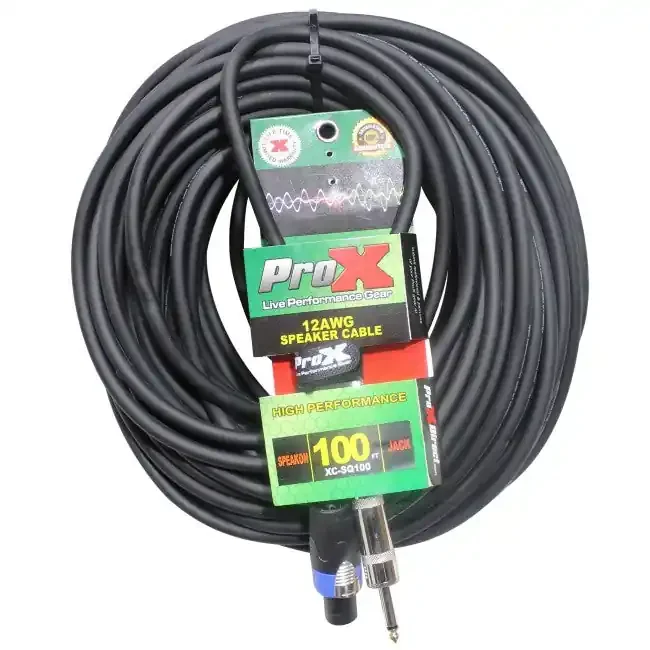 Pro X SpeakOn to 1/4″ TS 12AWG High Performance Speaker Cable 100FT