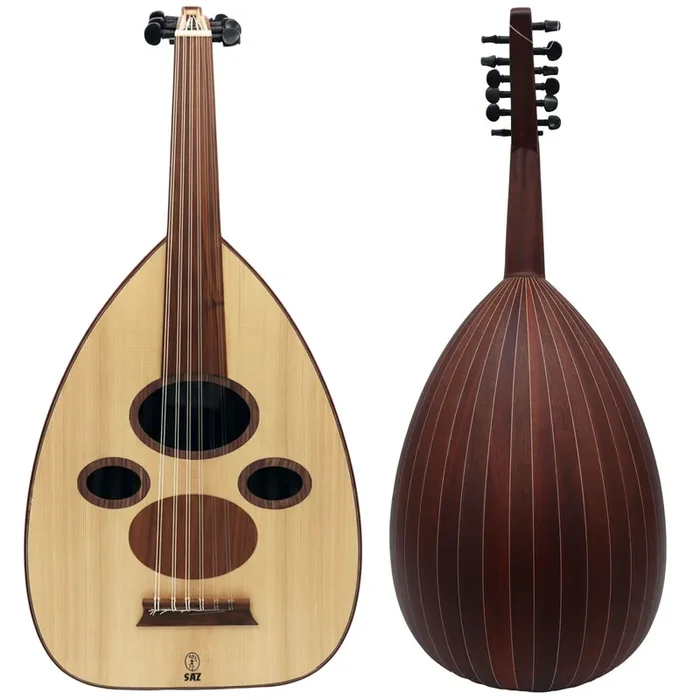 Professional Arabic Mahogany Besir Oud 12 Strings with Soft Carry Case Matte Finish
