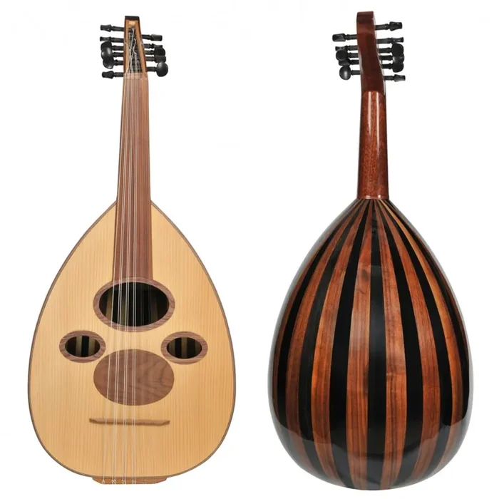 Professional Floating Bridge Iraqi Arabic Oud +Soft Case (Black-Walnut)
