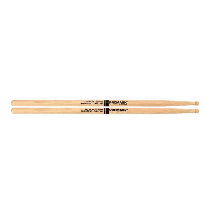 Promark Hickory 7A “Pro-Round” Wood Tip drumstick