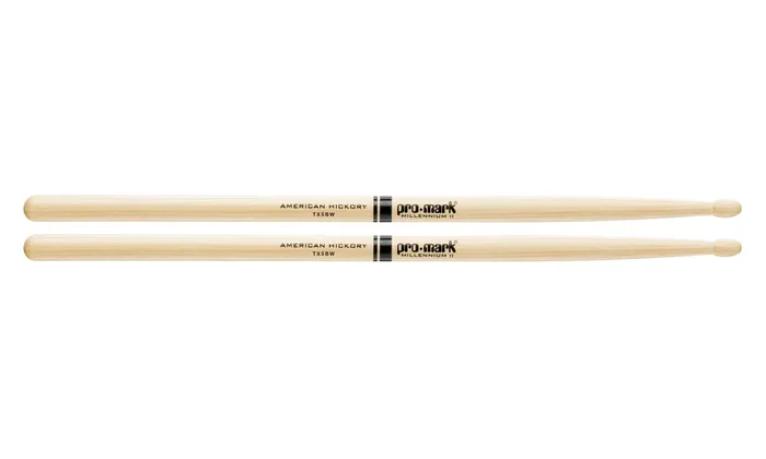 Promark TX5BW Hickory 5B Wood Tip Drumsticks